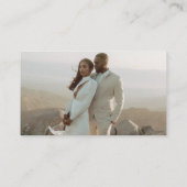 ミニマルな白黒の写真モダンの結婚数 エンクロージャーカード (裏面)