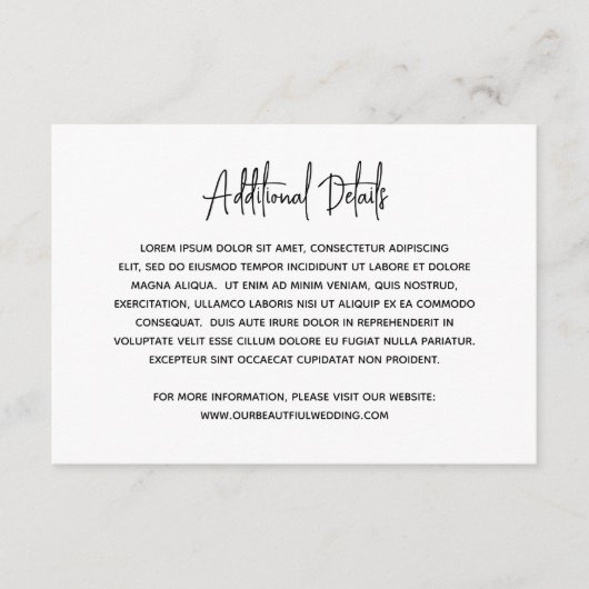 ミニマルな白黒の写真モダンの結婚数 エンクロージャーカード (正面)