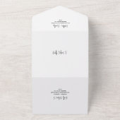 ミニマルな白黒の写真モダンの結婚数 オールインワン招待状 (外側)