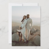 ミニマルな白黒の写真モダンの結婚数 招待状 (裏面)