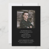 ミニマルな白黒の写真卒業 案内状 (裏面)