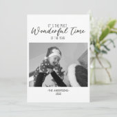 ミニマルな白黒の写真素敵な時間 シーズンカード (スタンド正面)