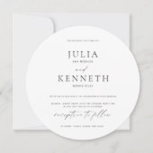 ミニマルな白黒の写結婚真 招待状 (正面)