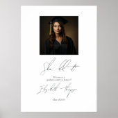 ミニマルな白黒の卒業式へようこそ ポスター (正面)