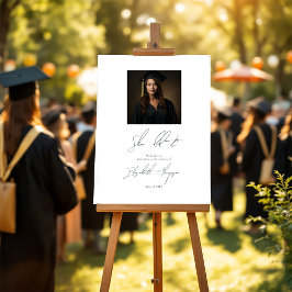 ミニマルな白黒の卒業式へようこそ ポスター