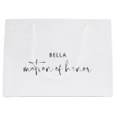 ミニマルな白黒の名誉のマトロン ラージペーパーバッグ (正面)