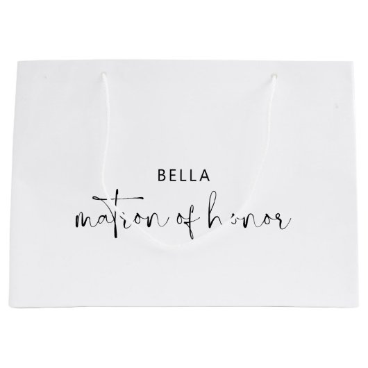 ミニマルな白黒の名誉のマトロン ラージペーパーバッグ (正面)