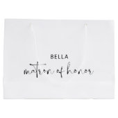 ミニマルな白黒の名誉のマトロン ラージペーパーバッグ (裏面)