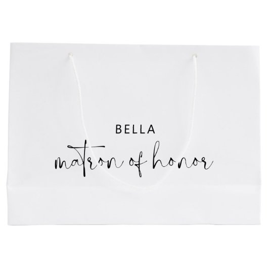 ミニマルな白黒の名誉のマトロン ラージペーパーバッグ (裏面)