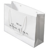 ミニマルな白黒の名誉のマトロン ラージペーパーバッグ (正面アングル)
