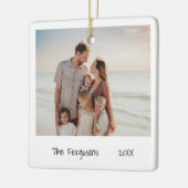 ミニマルな白黒の家族写真 セラミックオーナメント (左)