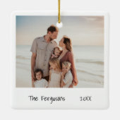 ミニマルな白黒の家族写真 セラミックオーナメント (裏面)