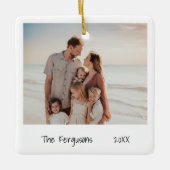 ミニマルな白黒の家族写真 セラミックオーナメント (正面)