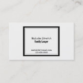 ミニマルな白黒の家族弁護士 名刺 (正面)
