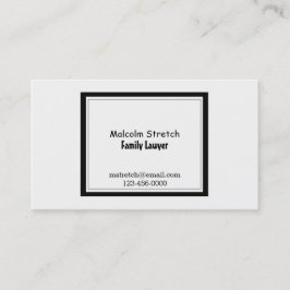 ミニマルな白黒の家族弁護士 名刺