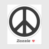 ミニマルな白黒の平和シンボルサークル シール (シート)