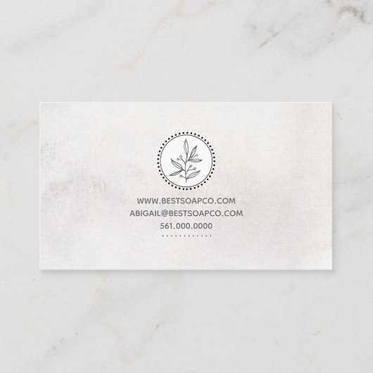 ミニマルな白黒の手描き職人 名刺 (裏面)