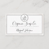 ミニマルな白黒の手描き職人 名刺 (正面)