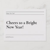 ミニマルな白黒の明るい新年 シーズンポストカード (正面)