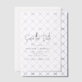 ミニマルな白黒の結婚式の日付を保存 ベラム紙招待状 (オフセット (招待状))