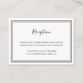 ミニマルな白黒の結婚披露宴 エンクロージャーカード