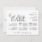 ミニマルな白黒の花の気に指示 サンキューカード (正面)