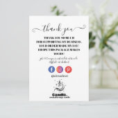 ミニマルな白黒ろうそく サンキューカード (スタンド正面)