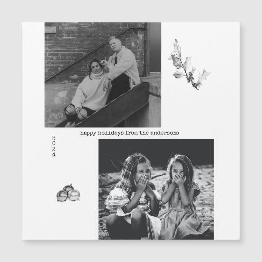 ミニマルな白黒アートフォトクリスマス (正面)