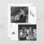 ミニマルな白黒アートフォトクリスマス シーズンポストカード (正面/裏面)