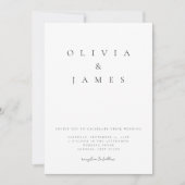 ミニマルな白黒エレガントな結婚式 招待状 (正面)