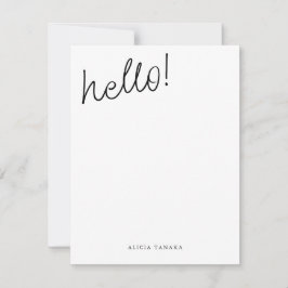 ミニマルな白黒カジュアルな原稿 ノートカード