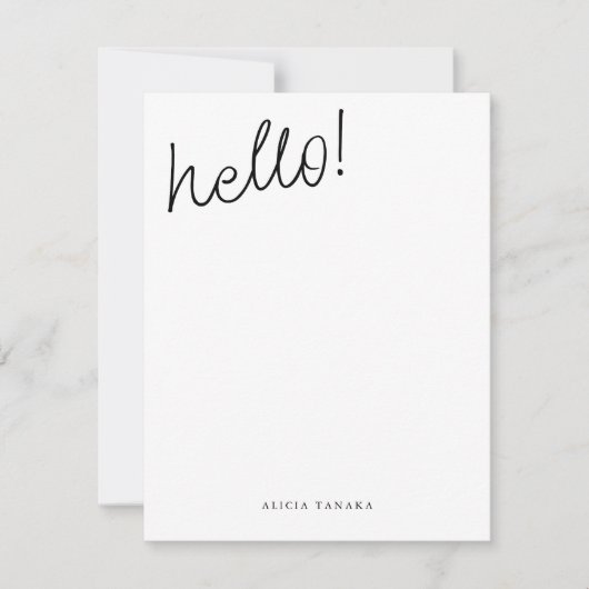 ミニマルな白黒カジュアルな原稿 ノートカード (正面)