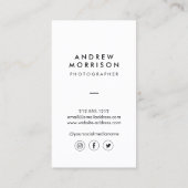 ミニマルな白黒カメラカメラカメラマン 名刺 (裏面)