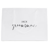 ミニマルな白黒グロムスマン ラージペーパーバッグ (正面)