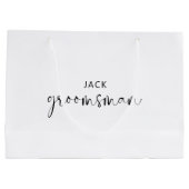 ミニマルな白黒グロムスマン ラージペーパーバッグ (裏面)