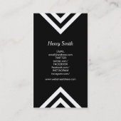 ミニマルな白黒シェブロンのソーシャルメディア 名刺 (裏面)