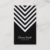 ミニマルな白黒シェブロンのソーシャルメディア 名刺 (正面)