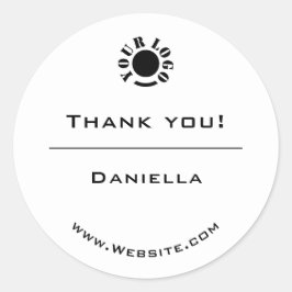 ミニマルな白黒シンプルロゴ ラウンドシール