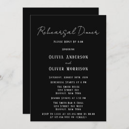 ミニマルな白黒タイリハーサル 招待状