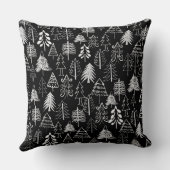 ミニマルな白黒チョーククリスマスツリー クッション (裏面)