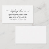 ミニマルな白黒ディスプレイシャワー エンクロージャーカード (正面/裏面)