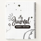 「ミニマルな白黒ノートブックカバーデザイン」 ノートブック (裏面)