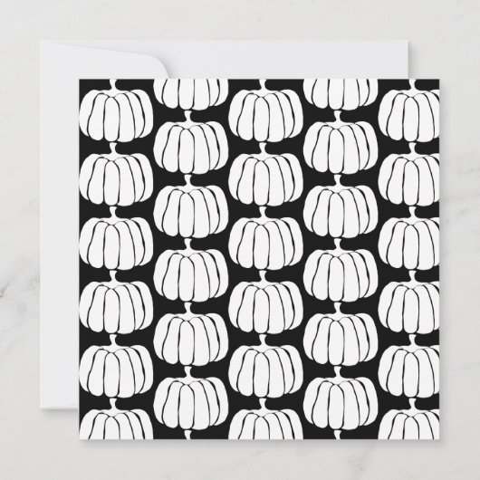 ミニマルな白黒ハロウィーンの衣装パーティー 招待状 (裏面)