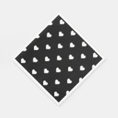 ミニマルな白黒ハートパターン スタンダードランチョンナプキン (角)