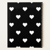 ミニマルな白黒ハートパターン プランナー手帳 (裏面)