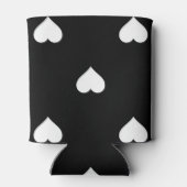 ミニマルな白黒ハートパターン 缶クーラー (裏面)