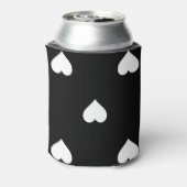 ミニマルな白黒ハートパターン 缶クーラー (缶裏面)