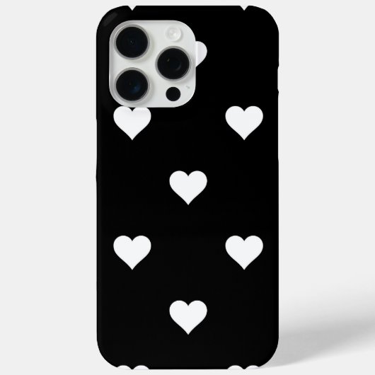 ミニマルな白黒ハートパターン Case-Mate iPhoneケース (裏面)