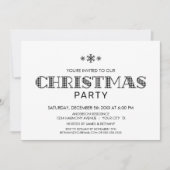 ミニマルな白黒バッファローのプレイドクリスマス 招待状 (正面)