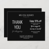 ミニマルな白黒ビジネス割引カード (正面/裏面)